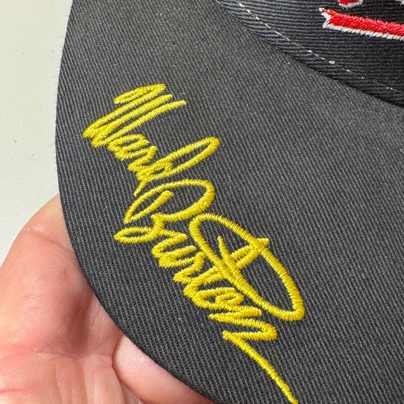 Vintage CAT Bill Davis Racing NASCAR Y2K Black Yellow Ward Burton Baseball Hat - Picture 2 of 9
